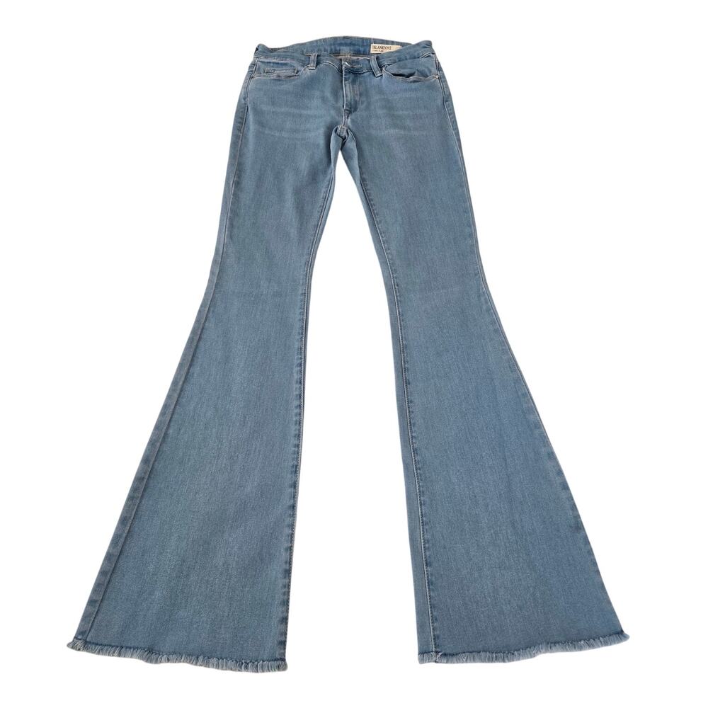 Boho Chic BLANKNYC Light Wash Cosmic Flare Jeans Raw Edge Hem Size 27